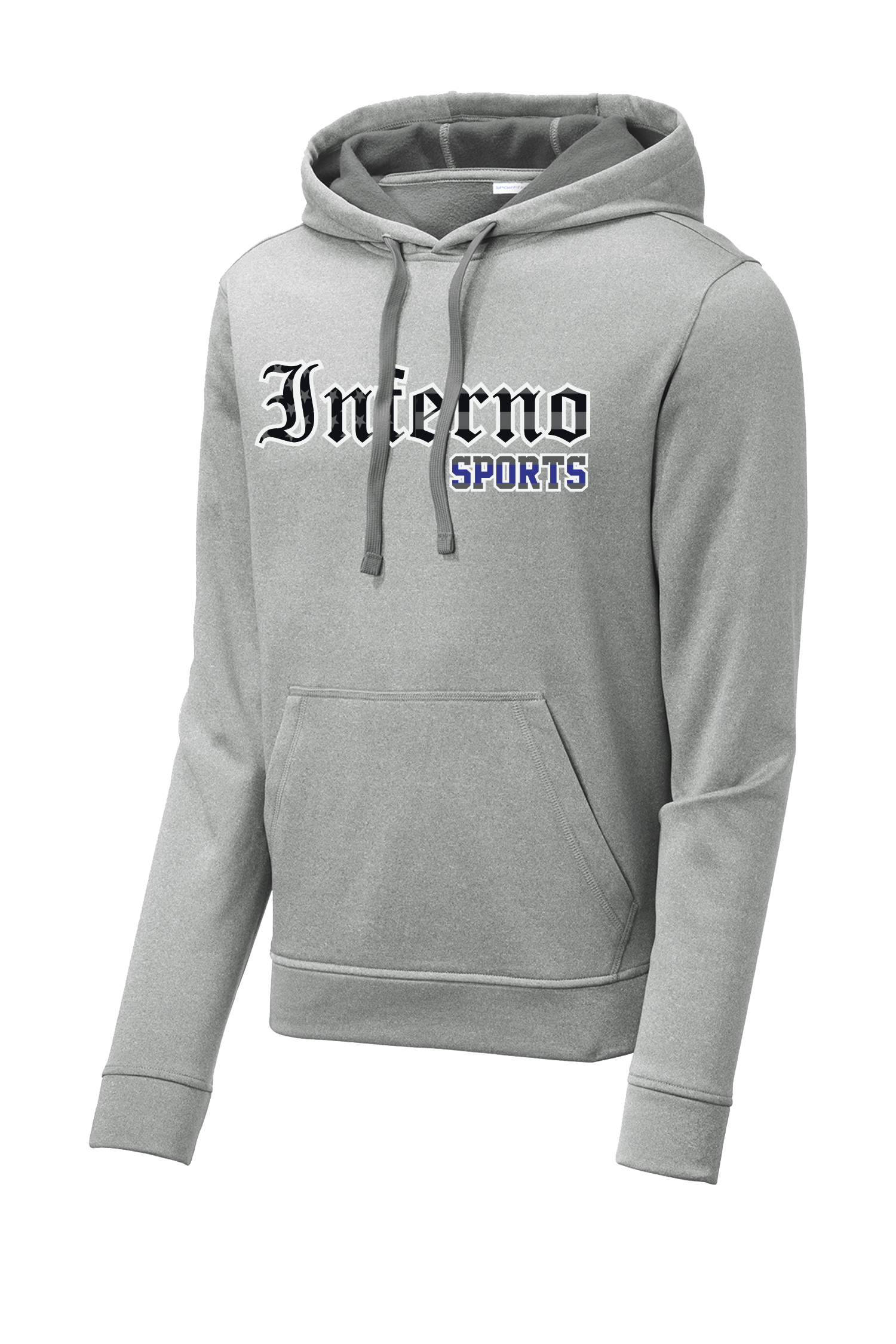 Inferno Heather Fleece Hooded Pullover -Blue Line Flag