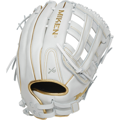 Miken White Gold PRO Series 13.5″ Slowpitch Fielding Glove – PRO135-WG