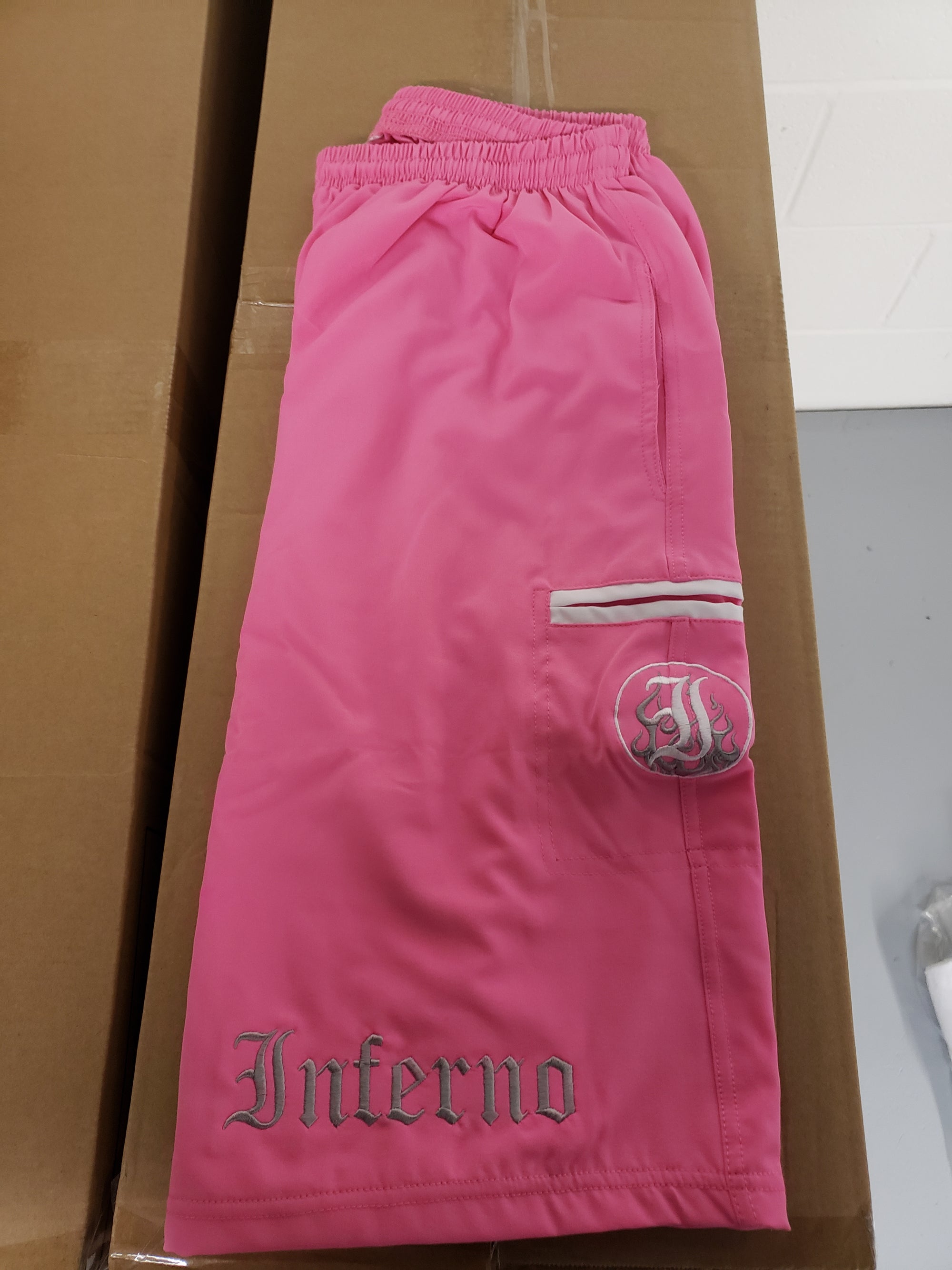 Inferno 4-Way Pink Microfiber Shorts Inferno Sports and Athletics