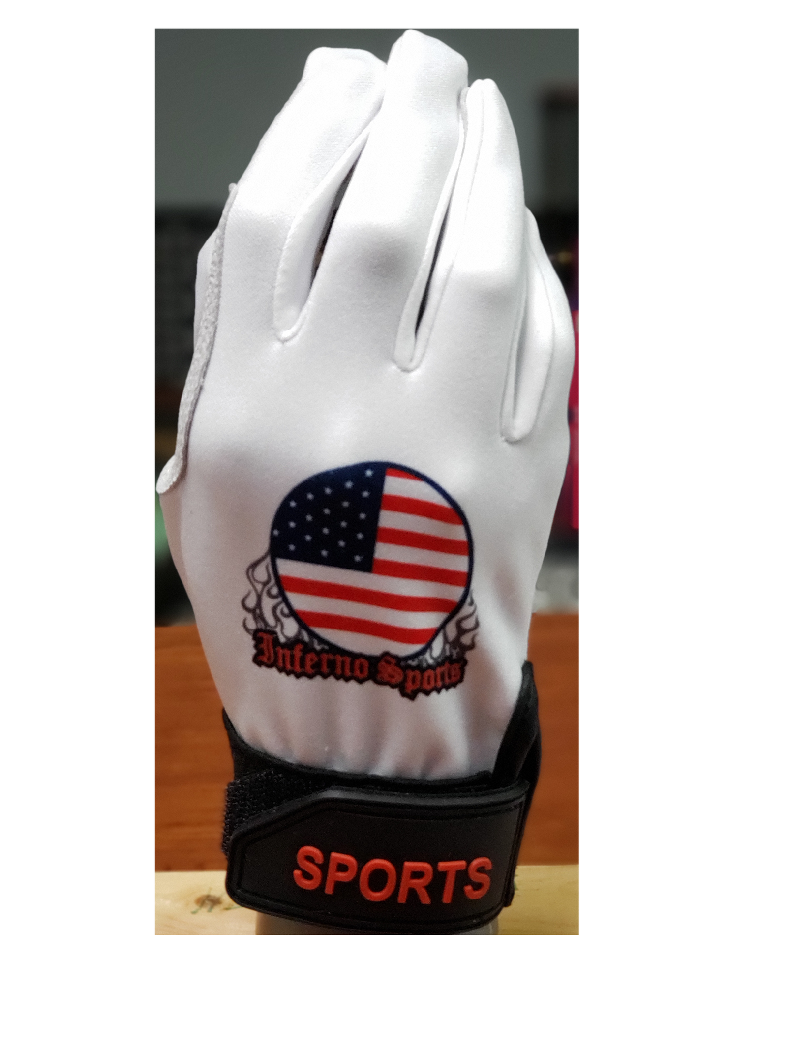 Inferno Sports Game Day Batting Gloves 2.0 - White Flag