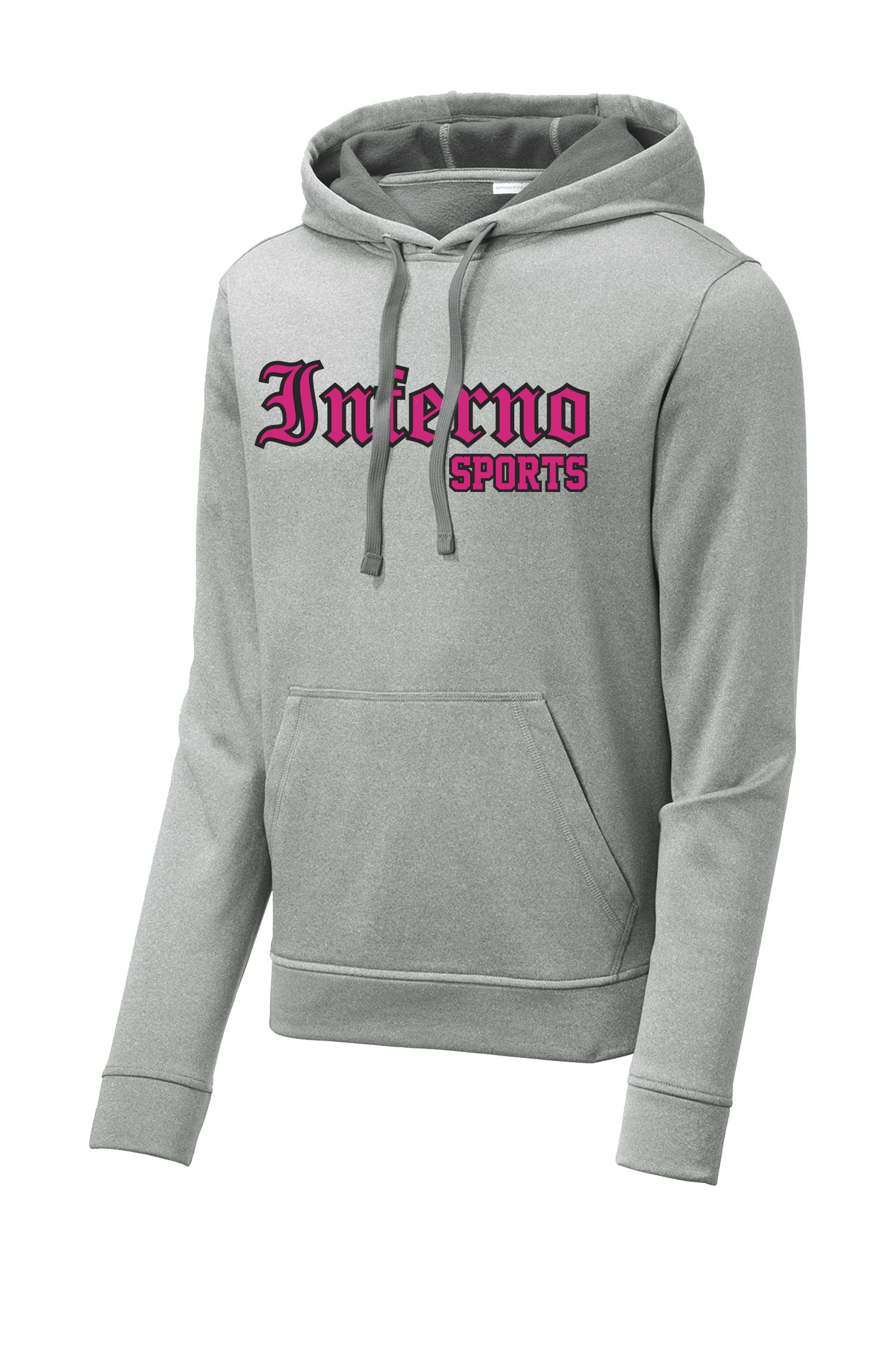 Inferno Sports Heather Fleece Hooded Pullover - Pink/Black