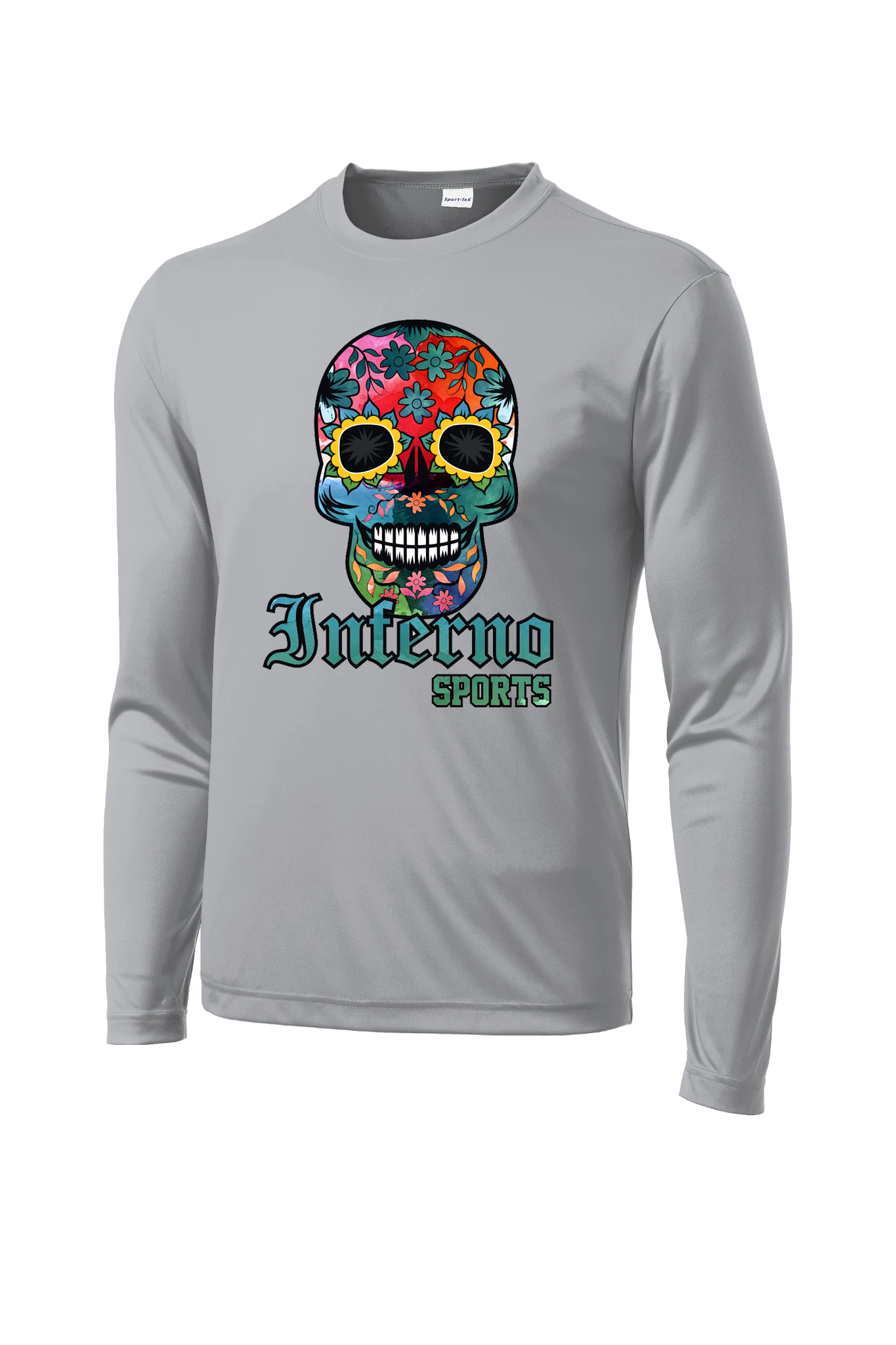 Inferno Sports Filled Watercolor Sugar Skull Longsleeve