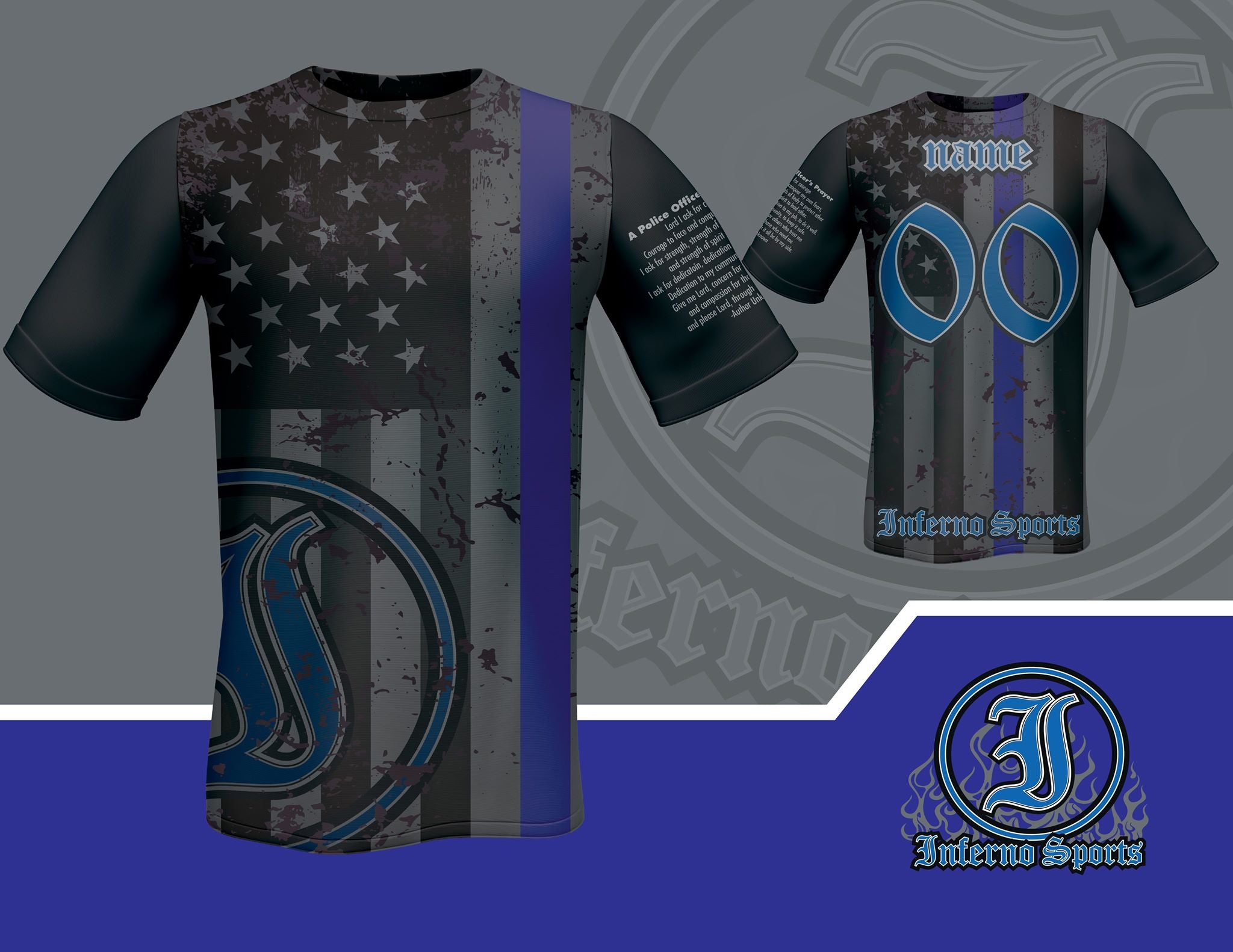 American Legion, Post 10, Thin Blue Line - Custom Full-Dye Jersey - Dirty  Sports Wear